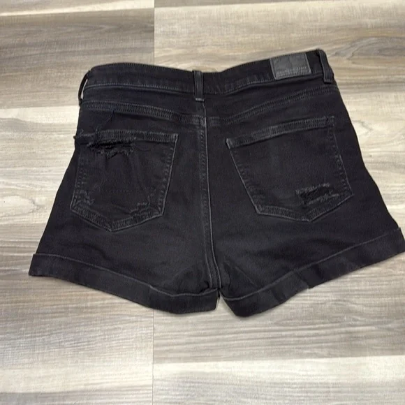 🇺🇸 American Eagle Black Distressed Denim mom Shorts size 4 - Picture 7 of 9